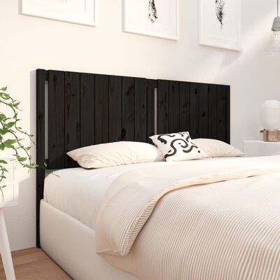 vidaXL Tête de lit Noir 155,5x4x100 cm Bois massif de pin