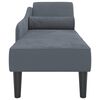 vidaXL Chaise longue avec coussins gris fonc&eacute; velours