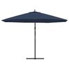 vidaXL Parasol de jardin en porte-&agrave;-faux 3,5 m bleu