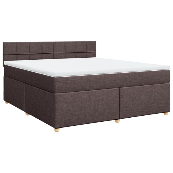 vidaXL Sommier &agrave; lattes de lit avec matelas Marron fonc&eacute; 180x200 cm