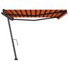 vidaXL Auvent manuel r&eacute;tractable sur pied 450x350 cm Orange et marron