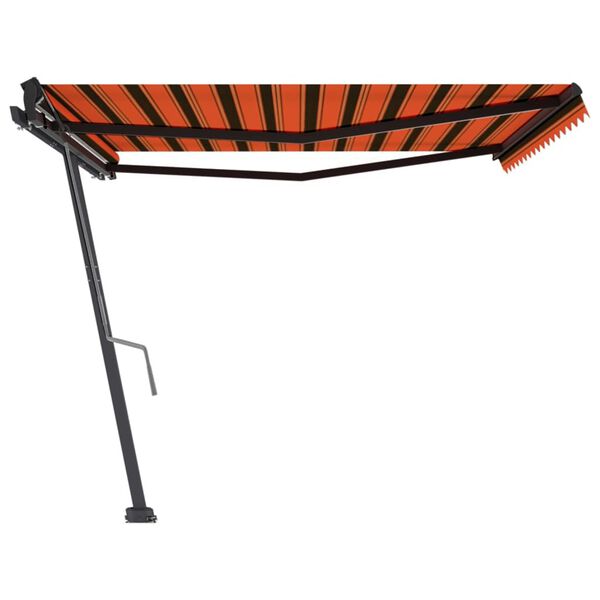 vidaXL Auvent manuel r&eacute;tractable sur pied 450x350 cm Orange et marron