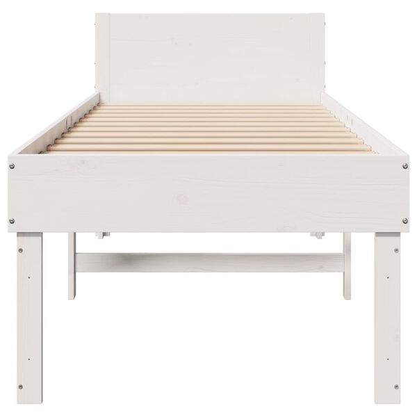 vidaXL Cadre de lit sans matelas blanc 90x190 cm bois de pin massif