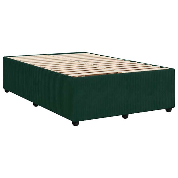 vidaXL Cadre de lit sans matelas vert fonc&eacute; 120x200 cm velours