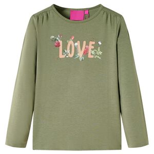 vidaXL T-shirt enfants &agrave; manches longues kaki 104
