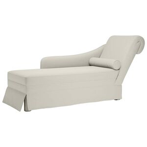 vidaXL Fauteuil long avec traversin et accoudoir droit crème velours