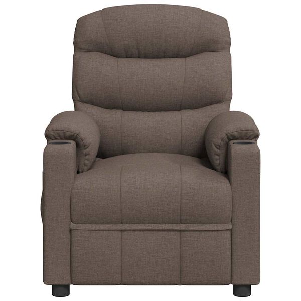 vidaXL Fauteuil de massage Taupe Tissu