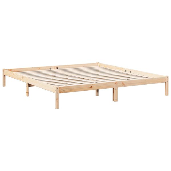 vidaXL Cadre de lit extra long sans matelas 180x210 cm bois massif pin