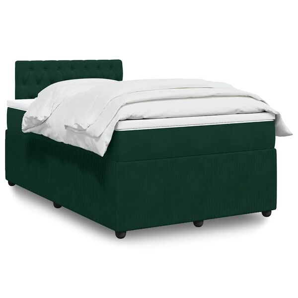 vidaXL Sommier &agrave; lattes de lit avec matelas vert fonc&eacute; 120x190 cm