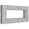 vidaXL Ensemble de meubles TV 8 pcs Gris b&eacute;ton Bois d'ing&eacute;nierie