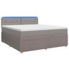 vidaXL Lit boxspring avec matelas Taupe 160 x 200 cm Tissu