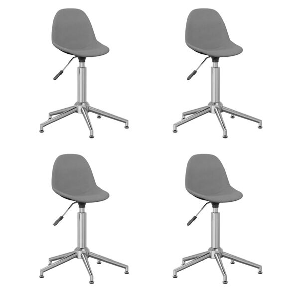 vidaXL Chaises pivotantes &agrave; manger lot de 4 Gris clair Tissu