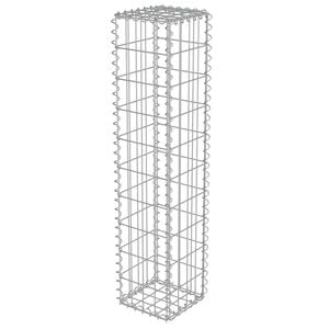 vidaXL Mur &agrave; gabion avec couvercles Acier galvanis&eacute; 20x20x100 cm