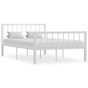 vidaXL Cadre de lit sans matelas blanc m&eacute;tal 120x200 cm
