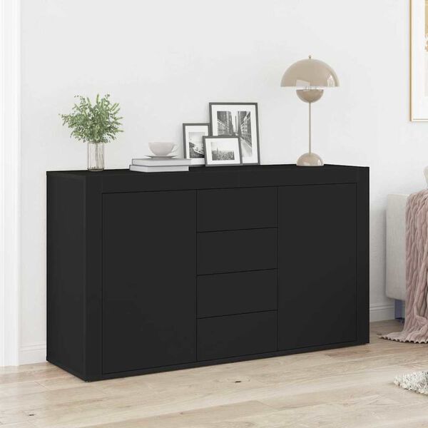 vidaXL Buffet avec tiroir Noir 120 x 36 x 69 cm Bois d'ingénierie