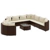 vidaXL Salon de jardin 10 pcs avec coussins marron r&eacute;sine tress&eacute;e