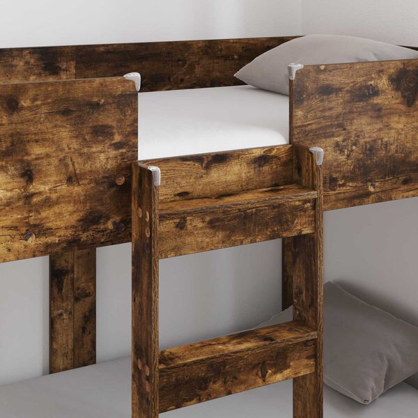 vidaXL Lit Superpos&eacute; pour Enfants Ch&ecirc;ne fum&eacute; 80 x 160 cm