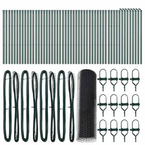 vidaXL Fixation au sol hexagonale 100 x 0,6 m Acier recouvert de PVC
