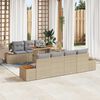vidaXL Ensemble de canap&eacute; de jardin 8 pcs Beige Poly rotin