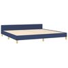 vidaXL Cadre de lit sans matelas bleu 200x200 cm tissu