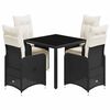 vidaXL Ensemble de bistro de jardin 5 pcs coussins noir poly rotin
