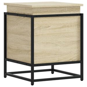 vidaXL Bo&icirc;te de rangement avec couvercle ch&ecirc;ne sonoma bois ing&eacute;nierie