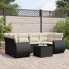 vidaXL Salon de jardin 7 pcs avec coussins noir résine tressée