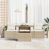 vidaXL Ensemble de canap&eacute; de jardin 5 pcs Beige Poly rotin