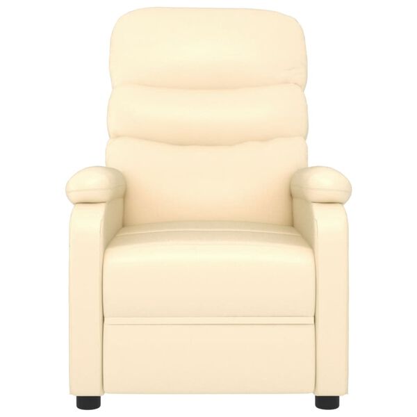 vidaXL Fauteuil inclinable Cr&egrave;me Similicuir