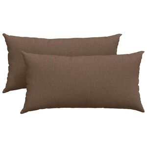 vidaXL Coussins de canap&eacute; 2 pcs Marron 80 x 40 cm tissu