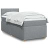 vidaXL Sommier &agrave; lattes de lit avec matelas Gris clair 90x200 cm Tissu