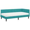 vidaXL Cadre de lit d'angle avec matelas Autre 2 pcs Turquoise Velours