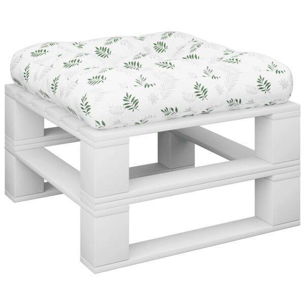 vidaXL Coussin de palette motif de feuilles 60x60x12 cm tissu