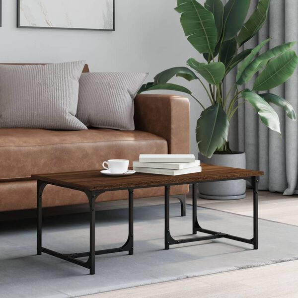 vidaXL Table basse Ch&ecirc;ne marron 90x50x35 cm Bois d'ing&eacute;nierie