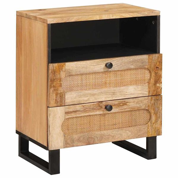 vidaXL Cabinet de chevet Naturel 50 x 33 x 62 cm Bois de mangue massif
