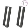 vidaXL Pieds de table console en U, 2 pi&egrave;ces, anthracite, 38 x (72-73) cm, acier