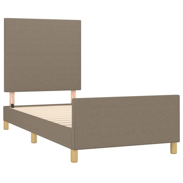 vidaXL Cadre de lit sans matelas taupe 90x200 cm tissu