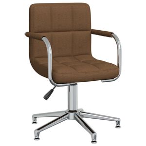 vidaXL Chaise pivotante de salle &agrave; manger Marron Tissu