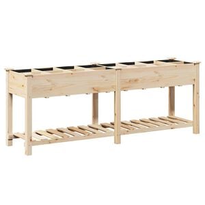 vidaXL Cache-pot de jardin avec &eacute;tag&egrave;re Beige 203,5 x 53 x 76,5 cm