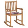 vidaXL Chaise &agrave; bascule avec coussin &agrave; carreaux rouges Bois de teck