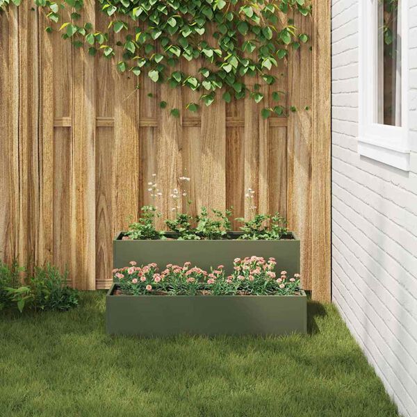 vidaXL Cache-pot de jardin Vert olive 100 x 60 x 45 cm