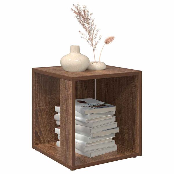 vidaXL Table d'appoint Ch&ecirc;ne marron 33x33x34,5 cm Bois d'ing&eacute;nierie