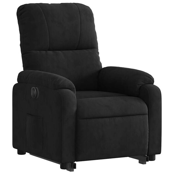 vidaXL Fauteuil inclinable &eacute;lectrique noir tissu microfibre
