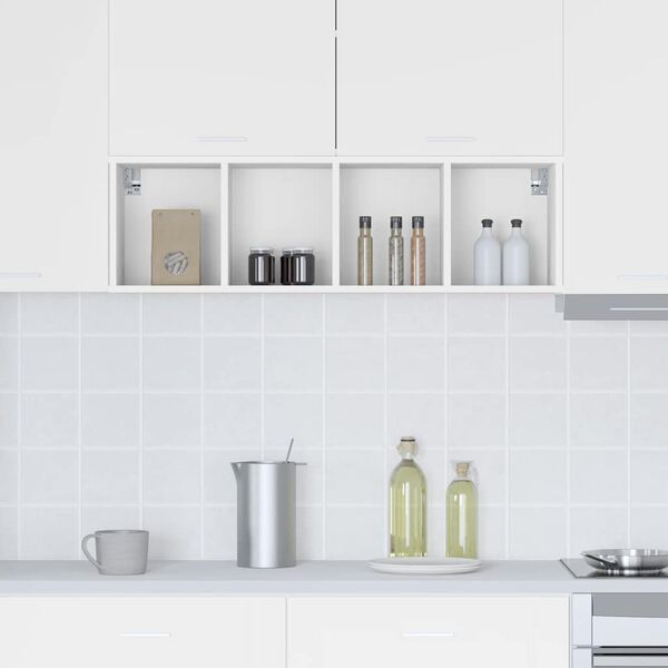 vidaXL Armoire suspendue Blanc 30 x 29,5 x 100 cm Bois d'ing&eacute;nierie