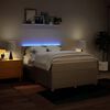vidaXL Sommier &agrave; lattes de lit avec matelas Cr&egrave;me 140x190 cm Tissu