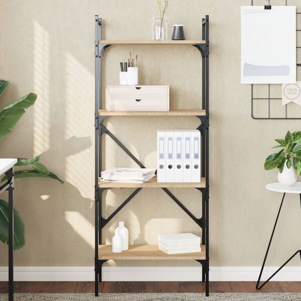 vidaXL Bibliothèque à 4 niveaux chêne sonoma 56x31,5x138,5 cm