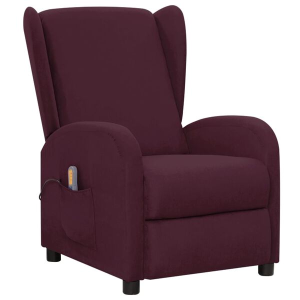 vidaXL Fauteuil de massage Violet Tissu