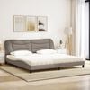 vidaXL Lit avec matelas Hvar taupe 200x200 cm tissu