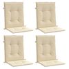 vidaXL Coussins de chaise de jardin à dossier bas lot de 4 beige