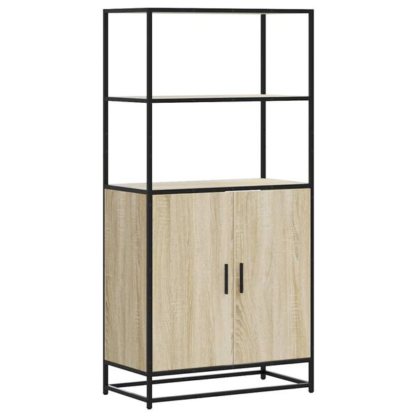 vidaXL Buffet haut chêne sonoma 68x35x139 cm bois d'ingénierie métal